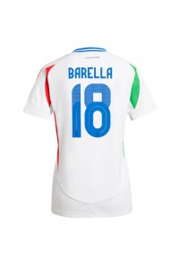 Italië Nicolo Barella #18 Voetbaltruitje Uit tenue Dames EK 2024 Korte Mouw